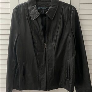 Kenneth Cole Reaction Black Leather Outerwear